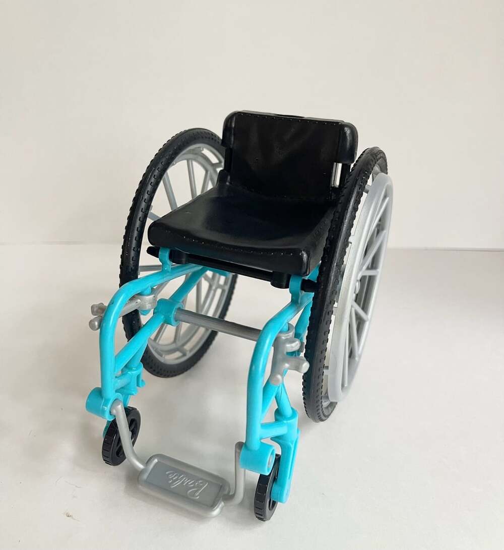 Barbie Doll Wheelchair Blue and Black Miniature Furniture
